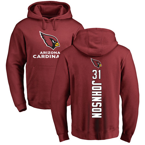 Arizona Cardinals Men Maroon David Johnson Backer NFL Football #31 Pullover Hoodie Sweatshirts